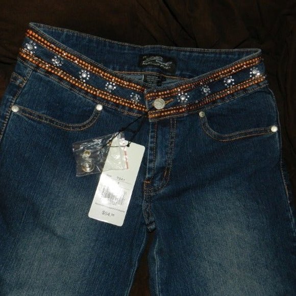 Platinum Plush Girls Blinged out Designer Blue Jean Big Girls Size 1 NEW RARE! - Picture 2 of 11